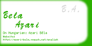 bela azari business card