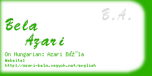 bela azari business card